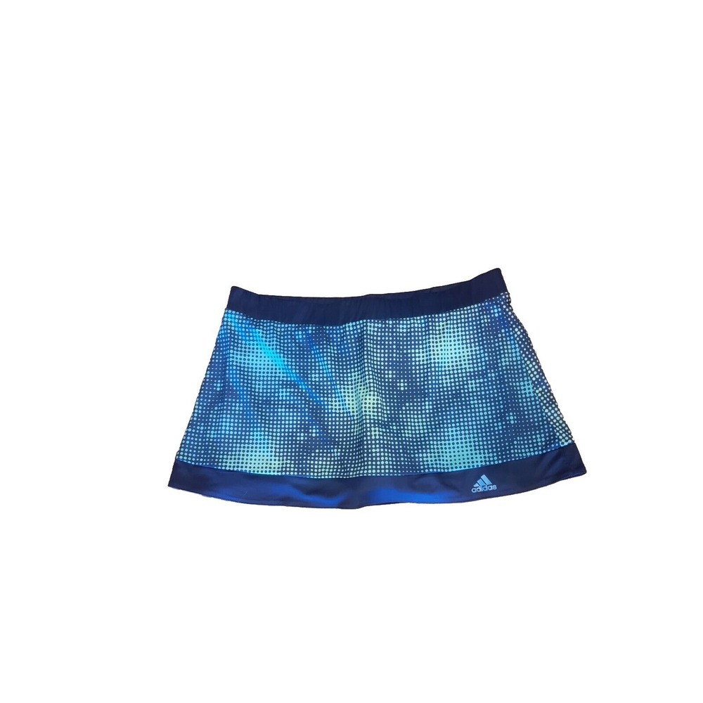 Adidas Climalite Skort Womens L Blue Stretch‎ Knit Tennis Golf Skirt Pickleball